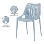 Mykonos Plastic Outdoor Patio Dining Chair (328-) in Sky Blue