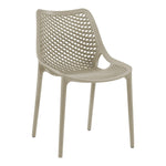 Mykonos Plastic Outdoor Patio Dining Chair (328-) in Taupe