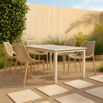 Mykonos Plastic Outdoor Patio Dining Chair (328-) in Taupe