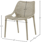 Mykonos Plastic Outdoor Patio Dining Chair (328-) in Taupe