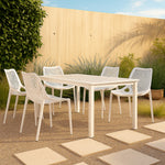 Mykonos Plastic Outdoor Patio Dining Chair (328-) in White