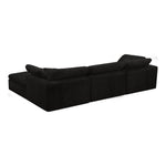 Cozy 119" Velvet Upholstered Overstuffed Fiber Filled Comfort 4pc. Modular Sectional in Black