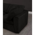 Cozy 119" Velvet Upholstered Overstuffed Fiber Filled Comfort 4pc. Modular Sectional in Black