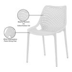 Mykonos Plastic Outdoor Patio Dining Chair (328-) in White