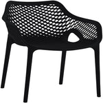 Mykonos Plastic Outdoor Patio Dining Chair (329-) in Black