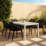 Mykonos Plastic Outdoor Patio Dining Chair (329-) in Black