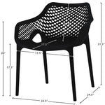 Mykonos Plastic Outdoor Patio Dining Chair (329-) in Black