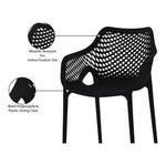 Mykonos Plastic Outdoor Patio Dining Chair (329-) in Black