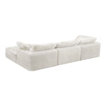 Cozy 119" Velvet Upholstered Overstuffed Fiber Filled Comfort 4pc. Modular Sectional in Cream