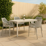 Mykonos Plastic Outdoor Patio Dining Chair (329-) in Grey