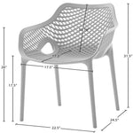 Mykonos Plastic Outdoor Patio Dining Chair (329-) in Grey