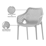 Mykonos Plastic Outdoor Patio Dining Chair (329-) in Grey