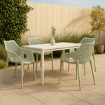 Mykonos Plastic Outdoor Patio Dining Chair (329-) in Mint