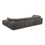 Cozy 119" Velvet Upholstered Overstuffed Fiber Filled Comfort 4pc. Modular Sectional in Grey