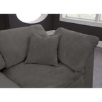Cozy 119" Velvet Upholstered Overstuffed Fiber Filled Comfort 4pc. Modular Sectional in Grey