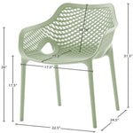 Mykonos Plastic Outdoor Patio Dining Chair (329-) in Mint