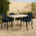 Mykonos Plastic Outdoor Patio Dining Chair (329-) in Navy