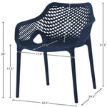 Mykonos Plastic Outdoor Patio Dining Chair (329-) in Navy