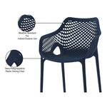 Mykonos Plastic Outdoor Patio Dining Chair (329-) in Navy