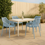 Mykonos Plastic Outdoor Patio Dining Chair (329-) in Sky Blue