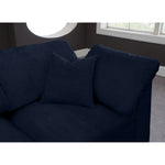 Cozy 119" Velvet Upholstered Overstuffed Fiber Filled Comfort 4pc. Modular Sectional in Navy