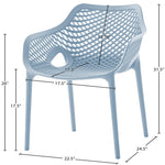 Mykonos Plastic Outdoor Patio Dining Chair (329-) in Sky Blue