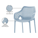 Mykonos Plastic Outdoor Patio Dining Chair (329-) in Sky Blue