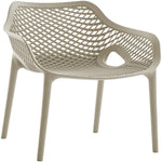 Mykonos Plastic Outdoor Patio Dining Chair (329-) in Taupe