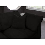 Cozy 119" Velvet Upholstered Overstuffed Fiber Filled Comfort 5pc. Modular Sectional in Black