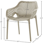 Mykonos Plastic Outdoor Patio Dining Chair (329-) in Taupe