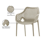Mykonos Plastic Outdoor Patio Dining Chair (329-) in Taupe