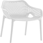 Mykonos Plastic Outdoor Patio Dining Chair (329-) in White