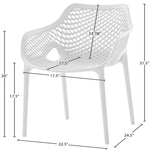 Mykonos Plastic Outdoor Patio Dining Chair (329-) in White