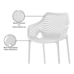 Mykonos Plastic Outdoor Patio Dining Chair (329-) in White