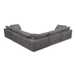 Cozy 119" Velvet Upholstered Overstuffed Fiber Filled Comfort 5pc. Modular Sectional in Grey