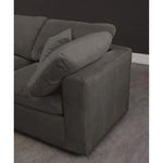 Cozy 119" Velvet Upholstered Overstuffed Fiber Filled Comfort 5pc. Modular Sectional in Grey