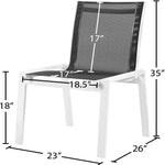 Nizuc Mesh Water Resistant Fabric Outdoor Patio Dining Chair (368-C) in Black