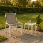 Nizuc Mesh Water Resistant Fabric Outdoor Patio Dining Chair (368-C) in Grey