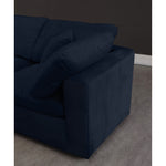 Cozy 119" Velvet Upholstered Overstuffed Fiber Filled Comfort 5pc. Modular Sectional in Navy