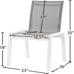 Nizuc Mesh Water Resistant Fabric Outdoor Patio Dining Chair (368-C) in Grey