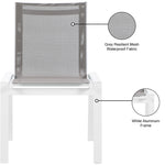 Nizuc Mesh Water Resistant Fabric Outdoor Patio Dining Chair (368-C) in Grey