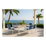 Nizuc Mesh Water Resistant Fabric Outdoor Patio Dining Chair (368-C) in Navy