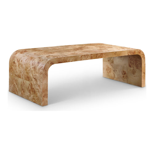 Cresthill Burl Wood Coffee Table in Natural