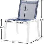 Nizuc Mesh Water Resistant Fabric Outdoor Patio Dining Chair (368-C) in Navy