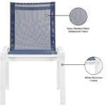 Nizuc Mesh Water Resistant Fabric Outdoor Patio Dining Chair (368-C) in Navy