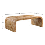 Cresthill Burl Wood Coffee Table in Natural