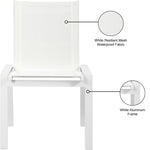 Nizuc Mesh Water Resistant Fabric Outdoor Patio Dining Chair (368-C) in White