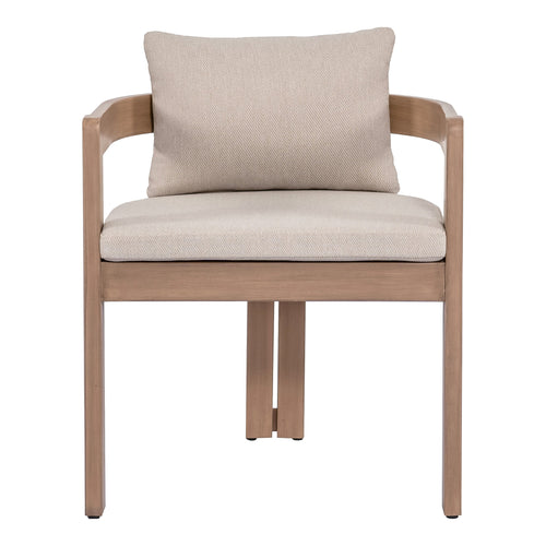Newport Water Resistant Fabric Upholstered Outdoor Patio Dining Chair in Beige