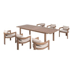 Newport Water Resistant Fabric Upholstered Outdoor Patio Dining Chair in Beige