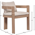 Newport Water Resistant Fabric Upholstered Outdoor Patio Dining Chair in Beige